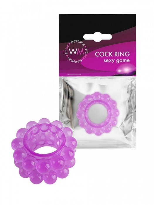 Лиловое эрекционное кольцо с 2 рядами стимулирующих шариков - Erowoman-Eroman - в Муроме купить с доставкой