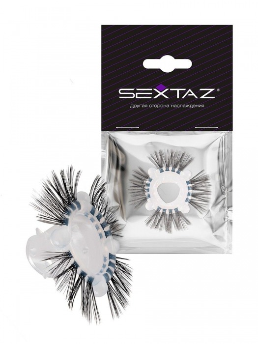 Эластичное эрекционное кольцо с черными «ресничками» - Sextaz - в Муроме купить с доставкой
