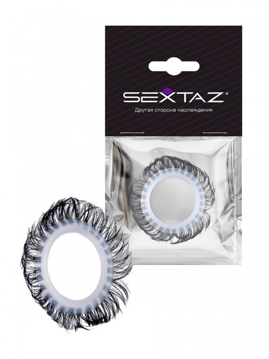 Эластичное эрекционное колечко с черными «ресничками» - Sextaz - в Муроме купить с доставкой