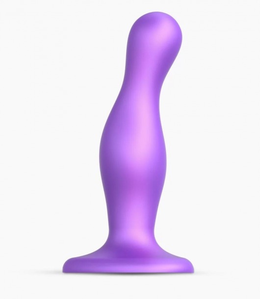 Фиолетовая насадка Strap-On-Me Dildo Plug Curvy size M - Strap-on-me - купить с доставкой в Муроме