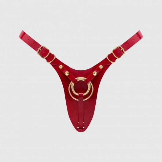 Красный пояс для фиксации насадок Strap-On-Me Leatherette Harness Fabulous - Strap-on-me - купить с доставкой в Муроме