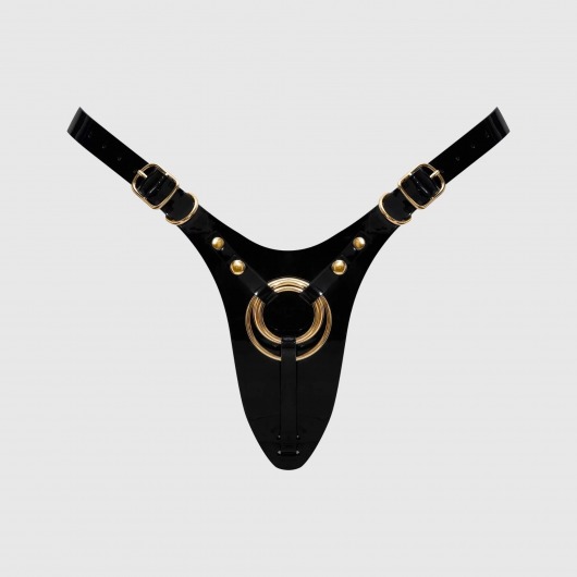 Черный пояс для фиксации насадок Strap-On-Me Leatherette Harness Fabulous - Strap-on-me - купить с доставкой в Муроме