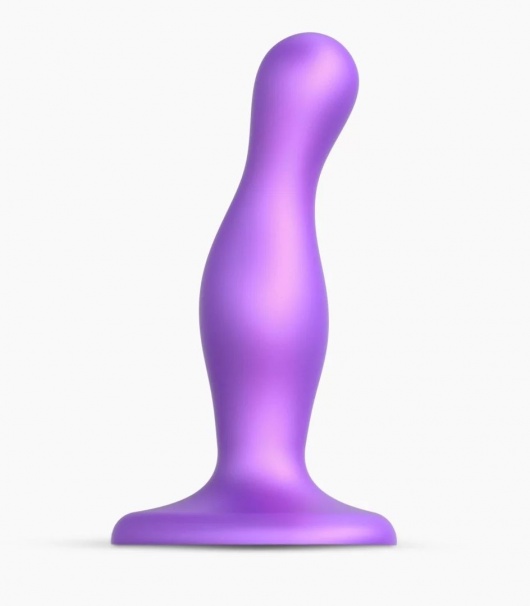 Фиолетовая насадка Strap-On-Me Dildo Plug Curvy size S - Strap-on-me - купить с доставкой в Муроме