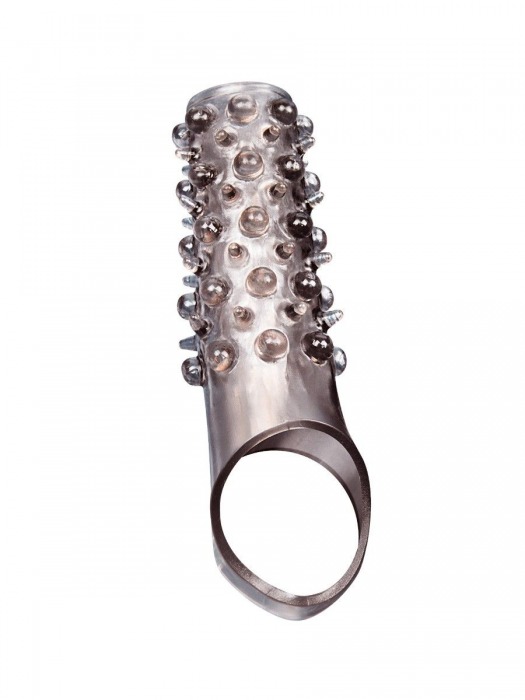 Дымчатая насадка на пенис с шипами и выпуклостями - 12 см. - Sex Expert - в Муроме купить с доставкой