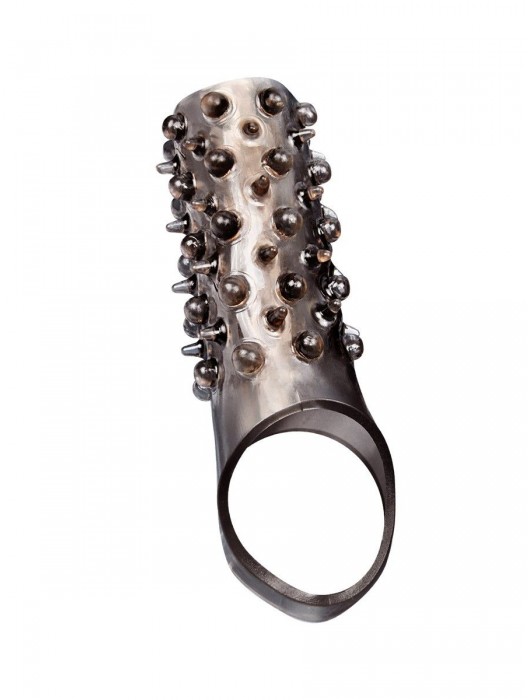 Дымчатая насадка на пенис с шипами и выпуклостями - 12,5 см. - Sex Expert - в Муроме купить с доставкой