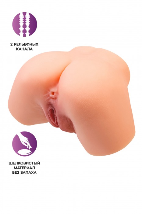 Телесный реалистичный мастурбатор-полуторс с 2 любовными входами - No Name - в Муроме купить с доставкой