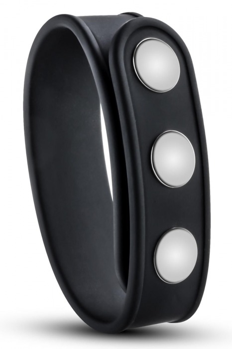 Черное эрекционное кольцо на кнопках - Blush Novelties - в Муроме купить с доставкой