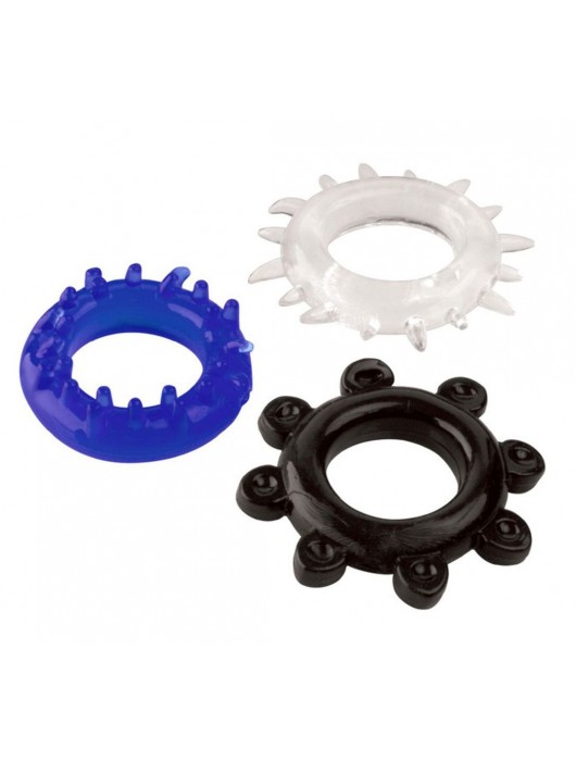 Набор из 3 эрекционных колец разного цвета и рельефа - Boys of Toys - в Муроме купить с доставкой