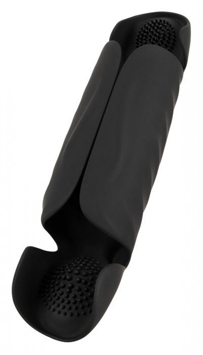 Черный вибромастурбатор с трехточечной стимуляцией Penis Trainer with 3 Point Stimulation - Orion - в Муроме купить с доставкой