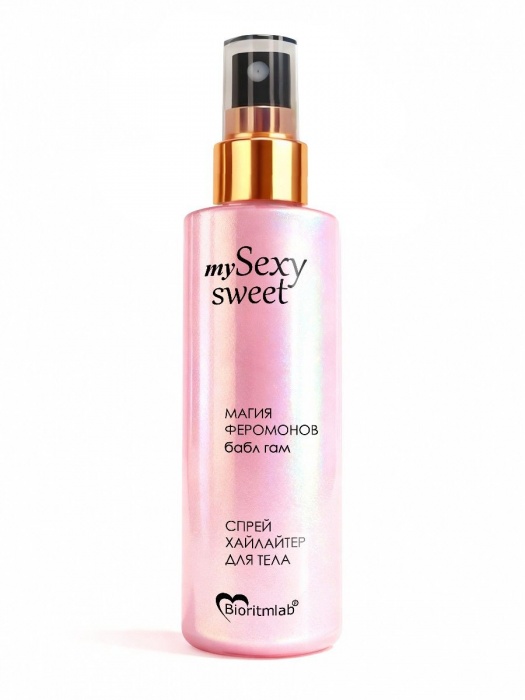 Спрей хайлайтер для тела Sexy Sweet с ароматом бабл-гам, шиммером и феромонами - 200 мл. -  - Магазин феромонов в Муроме