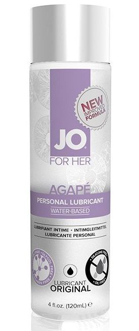 Женский лубрикант на водной основе JO AGAPE LUBRICANT ORIGINAL - 120 мл. - System JO - купить с доставкой в Муроме