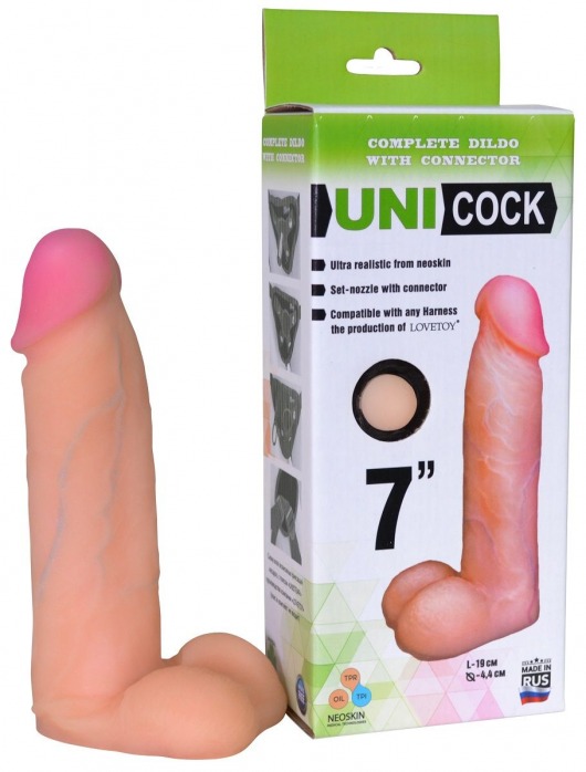 Фаллическая насадка Харнесс UNICOCK 7  - 19 см. - LOVETOY (А-Полимер) - купить с доставкой в Муроме