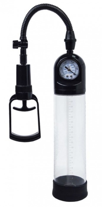 Чёрная вакуумная помпа A-toys с манометром и прозрачной колбой - A-toys - в Муроме купить с доставкой