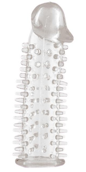 Прозрачная насадка на половой член с закрытой головкой и шипами - 12,5 см. - ToyFa - в Муроме купить с доставкой