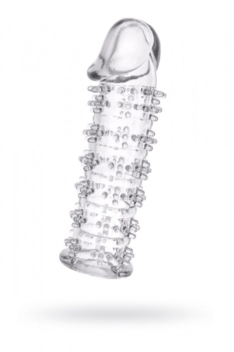 Гелевая прозрачная насадка с шипами - 12 см. - Toyfa Basic - в Муроме купить с доставкой