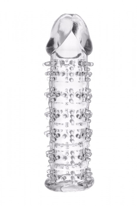 Гелевая прозрачная насадка с шипами - 12 см. - Toyfa Basic - в Муроме купить с доставкой