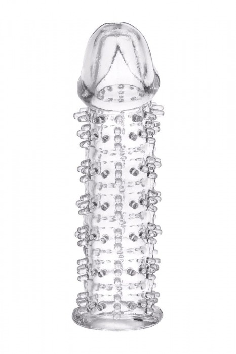 Гелевая прозрачная насадка с шипами - 12 см. - Toyfa Basic - в Муроме купить с доставкой