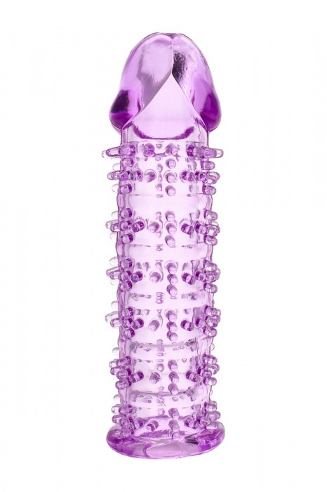 Гелевая фиолетовая насадка на фаллос с шипами - 12 см. - Toyfa Basic - в Муроме купить с доставкой