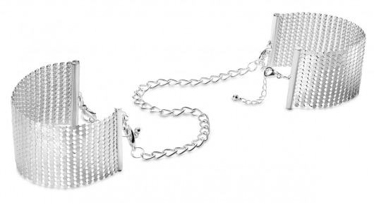 Серебристые наручники-браслеты Desir Metallique Handcuffs - Bijoux Indiscrets - купить с доставкой в Муроме
