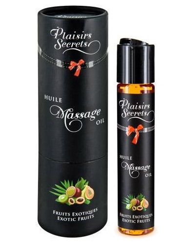 Массажное масло с ароматом экзотических фруктов Huile de Massage Gourmande Fruits Exotiques - 59 мл. - Plaisir Secret - купить с доставкой в Муроме