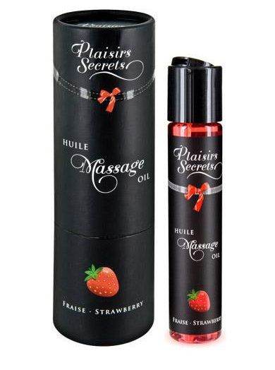 Массажное масло с ароматом клубники Huile de Massage Gourmande Fraise des Bois - 59 мл. - Plaisir Secret - купить с доставкой в Муроме