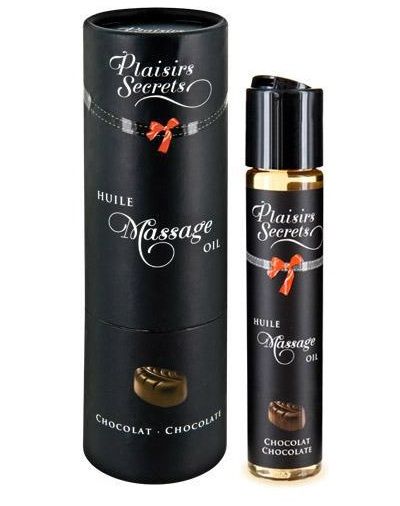 Массажное масло с ароматом шоколада Huile de Massage Gourmande Chocolat - 59 мл. - Plaisir Secret - купить с доставкой в Муроме