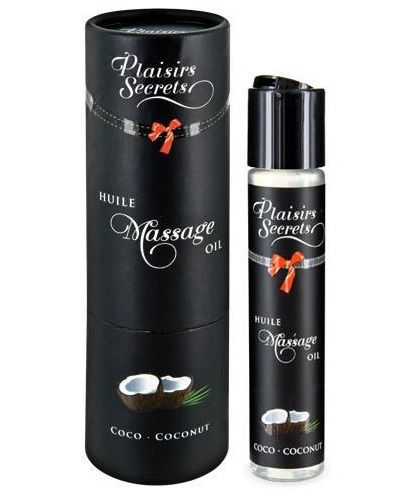 Массажное масло с ароматом кокоса Huile de Massage Gourmande Coco - 59 мл. - Plaisir Secret - купить с доставкой в Муроме
