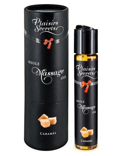 Массажное масло с ароматом карамели Huile de Massage Gourmande Caramel - 59 мл. - Plaisir Secret - купить с доставкой в Муроме
