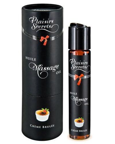 Массажное масло с ароматом крем брюле Huile de Massage Gourmande Creme Brulée - 59 мл. - Plaisir Secret - купить с доставкой в Муроме