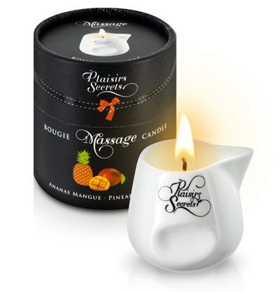 Массажная свеча с ароматом манго и ананаса Bougie de Massage Ananas Mangue - 80 мл. - Plaisir Secret - купить с доставкой в Муроме