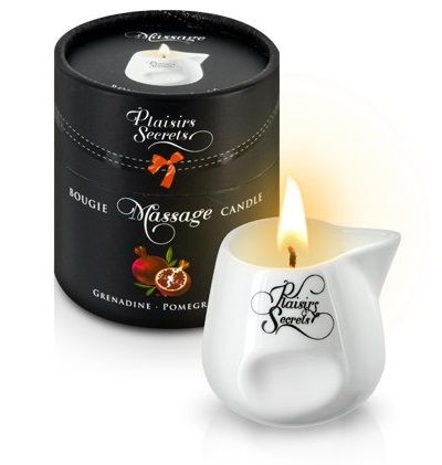 Массажная свеча с ароматом граната Bougie de Massage Gourmande Grenadine - 80 мл. - Plaisir Secret - купить с доставкой в Муроме