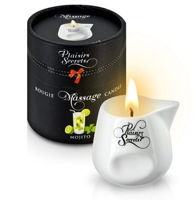 Массажная свеча с ароматом мохито Bougie de Massage Mojito - 80 мл. - Plaisir Secret - купить с доставкой в Муроме