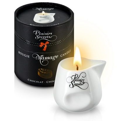Массажная свеча с ароматом шоколада Bougie de Massage Gourmande Chocolat - 80 мл. - Plaisir Secret - купить с доставкой в Муроме
