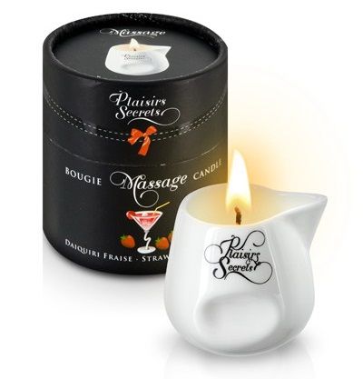 Массажная свеча с ароматом клубничного дайкири Bougie de Massage Daikiri Fraise - 80 мл. - Plaisir Secret - купить с доставкой в Муроме