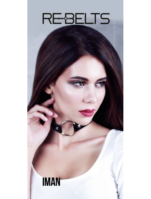 Чёрный чокер-кляп Iman Black - Rebelts - купить с доставкой в Муроме