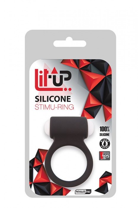 Чёрное эрекционное виброкольцо LIT-UP SILICONE STIMU RING 3 BLACK - Dream Toys - в Муроме купить с доставкой