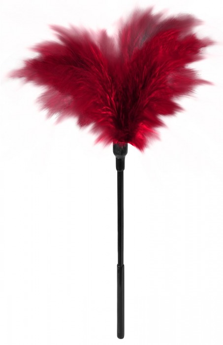 Пластиковая метелочка с красными пёрышками Small Feather Tickler - 32 см. - Blush Novelties - купить с доставкой в Муроме
