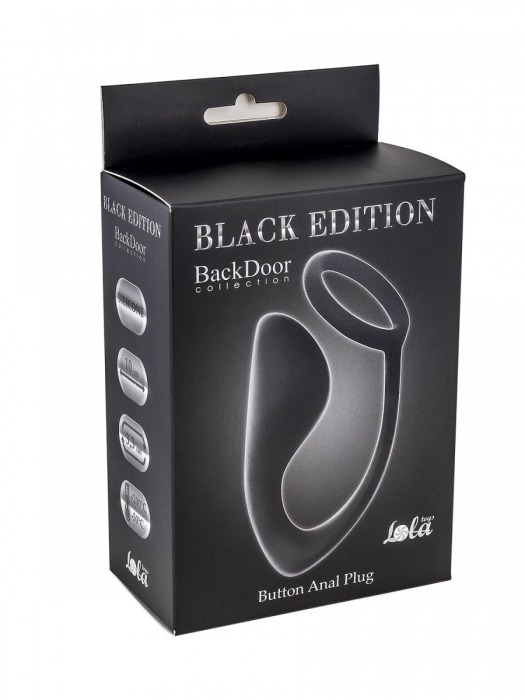 Чёрное эрекционное кольцо с анальной пробкой Button Anal Plug - Lola Games - в Муроме купить с доставкой