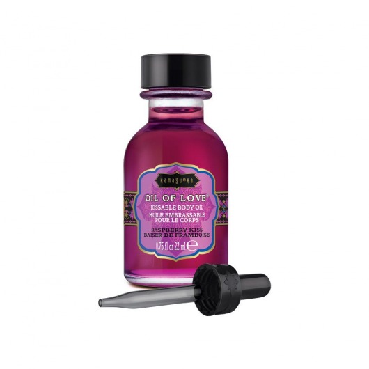 Масло для ласк с ароматом малины Oil of Love Raspberry Kiss - 22 мл. - Kama Sutra - купить с доставкой в Муроме