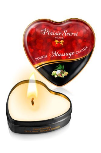Массажная свеча с ароматом экзотических фруктов Bougie Massage Candle - 35 мл. - Plaisir Secret - купить с доставкой в Муроме