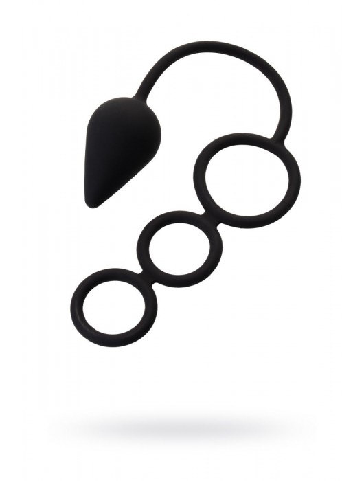 Тройное эрекционное кольцо с анальным хвостом Drop M-size - Erotist Adult Toys - в Муроме купить с доставкой
