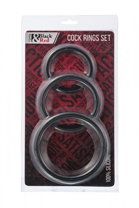 Набор из 3 чёрных эрекционных колец - ToyFa - в Муроме купить с доставкой