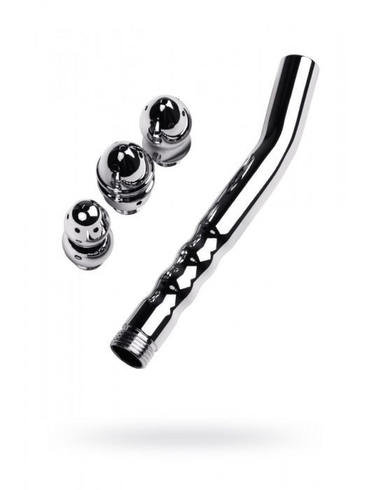 Металлический анальный душ с тремя насадками - ToyFa - купить с доставкой в Муроме