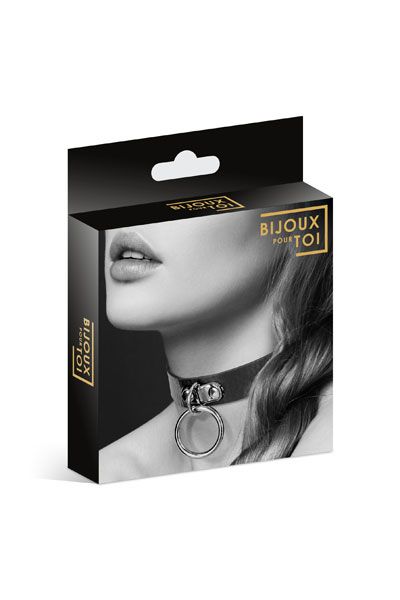 Узенький ошейник из полиуретана с кольцом - Bijoux Pour Toi - купить с доставкой в Муроме