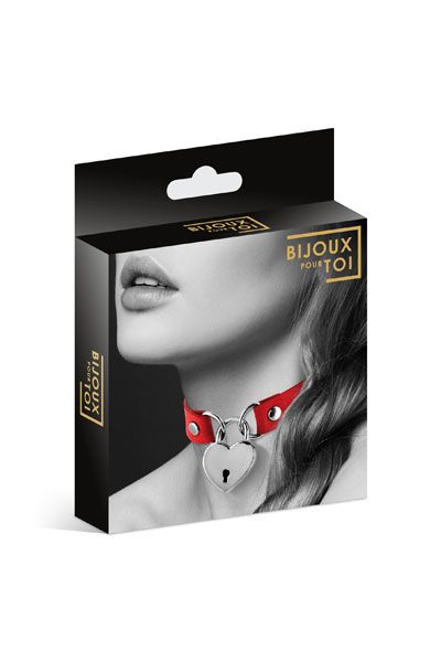 Красный чокер с замком в форме сердца - Bijoux Pour Toi - купить с доставкой в Муроме