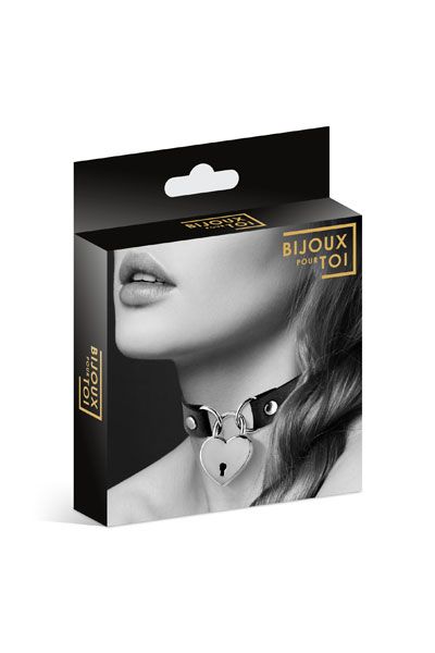 Черный чокер с замком в форме сердца - Bijoux Pour Toi - купить с доставкой в Муроме