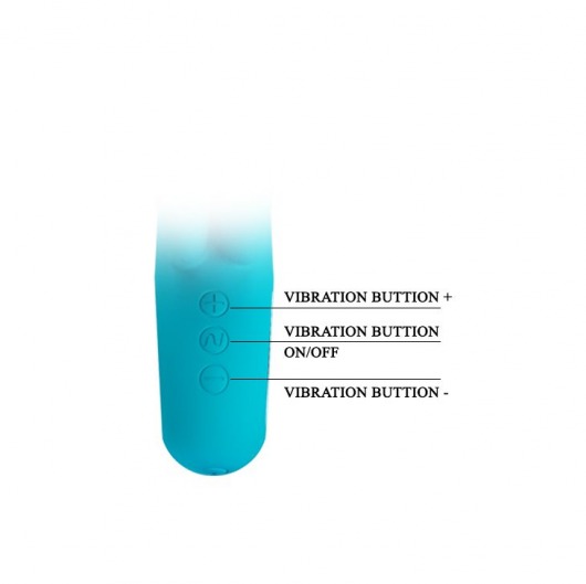 Бирюзовый вибратор Chris с клиторальным отростком - 15,4 см. - Baile