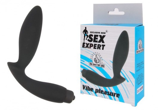 Чёрный вибростимулятор простаты Sex Expert Vibe Pleasure - Sex Expert - в Муроме купить с доставкой