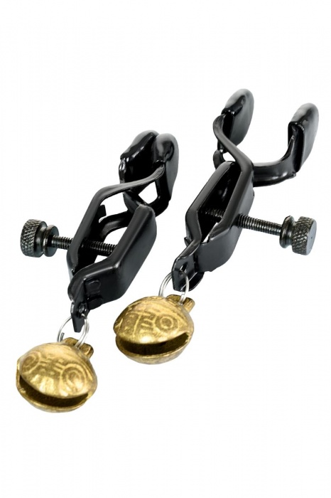 Черно-золотистые зажимы для сосков TOYFA Theatre - ToyFa - купить с доставкой в Муроме