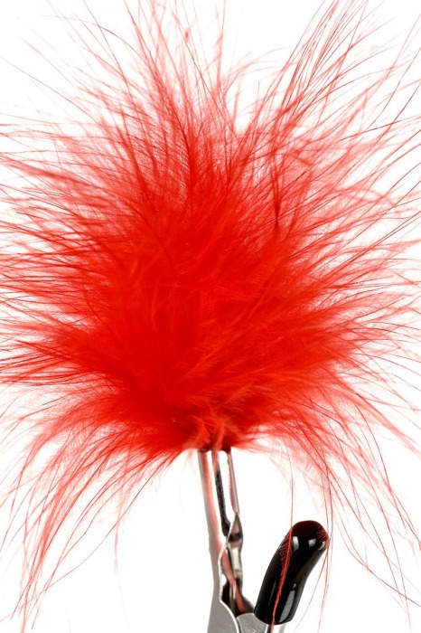 Зажимы для сосков с красным пухом Theatre - ToyFa - купить с доставкой в Муроме